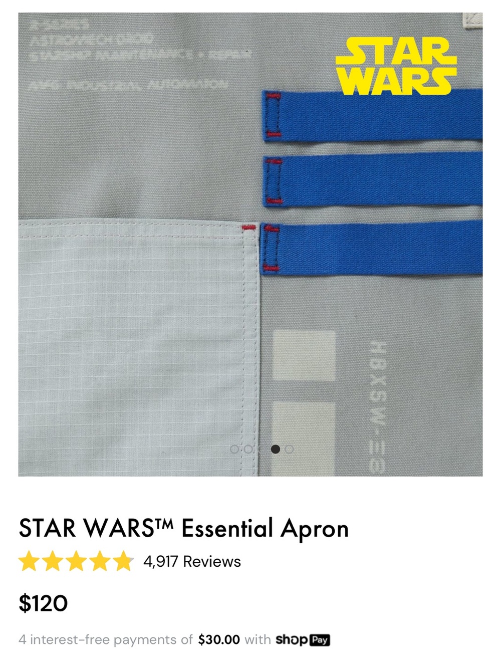 HEDLEY & BENNETT R2-D2 apron SOLD OUT - Picture 3 of 4